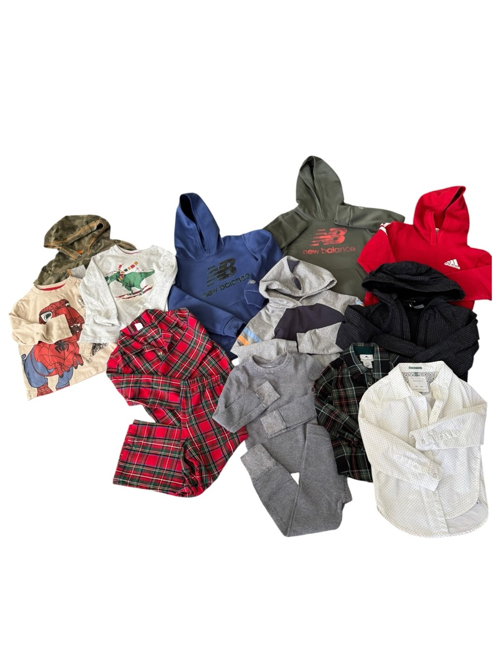 Kids Fall Winter Clothing Bundle Lot New Balance Adidas Plaid Hoodies 4T